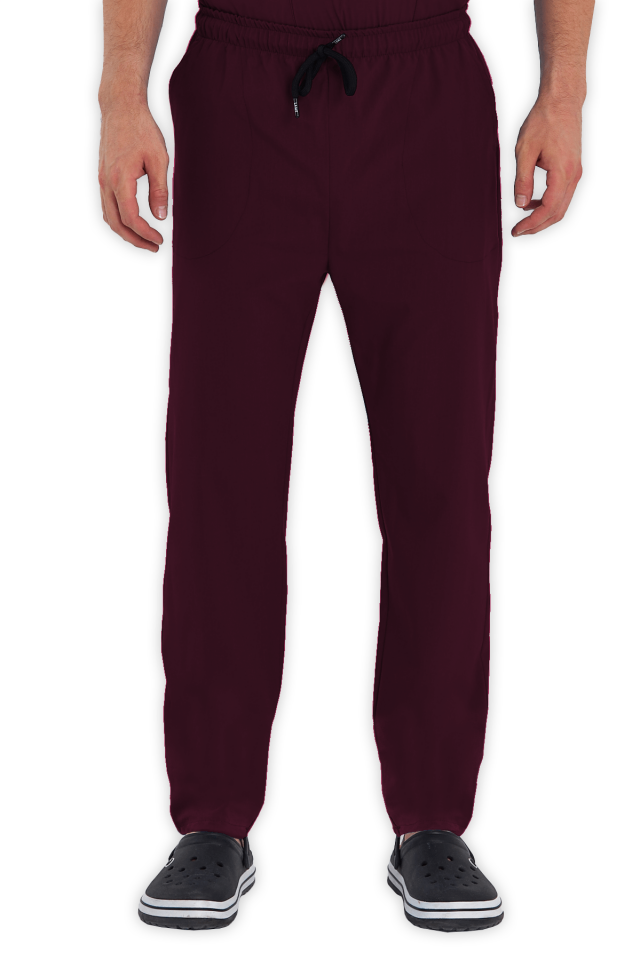 Erkek Bordo Scrubs Pantolon L - 42