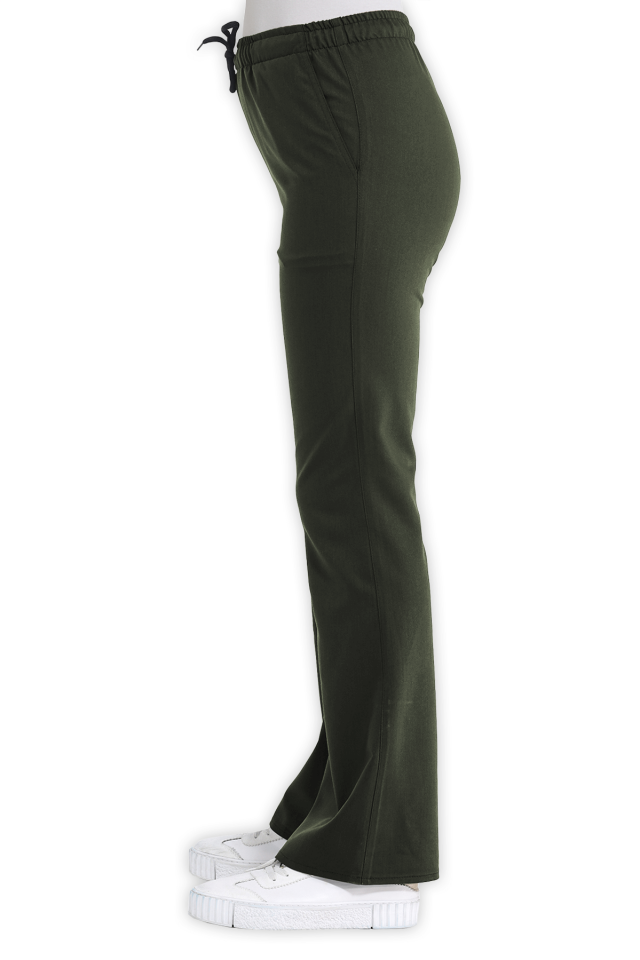 İspanyol Paça Haki Scrubs Pantolon