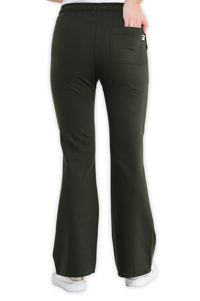 İspanyol Paça Haki Scrubs Pantolon