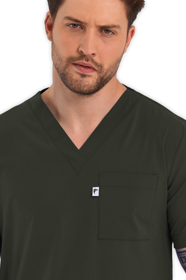 Erkek Haki Scrubs Üst