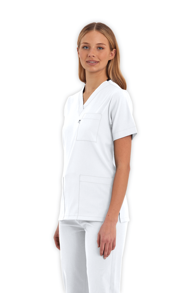 Kadın Beyaz Scrubs Üst