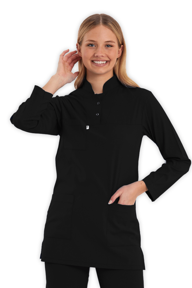 Tesettür Siyah Scrubs Üst