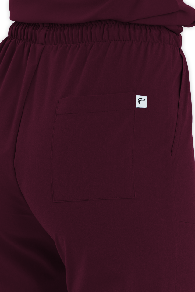 Kadın Bordo Scrubs Pantolon