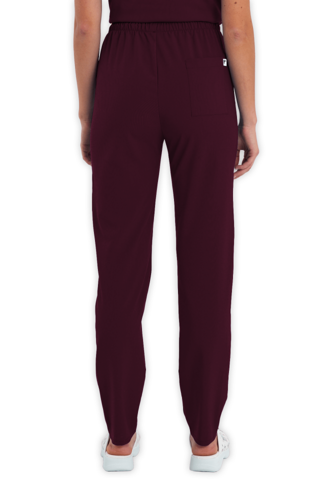 Kadın Bordo Scrubs Pantolon