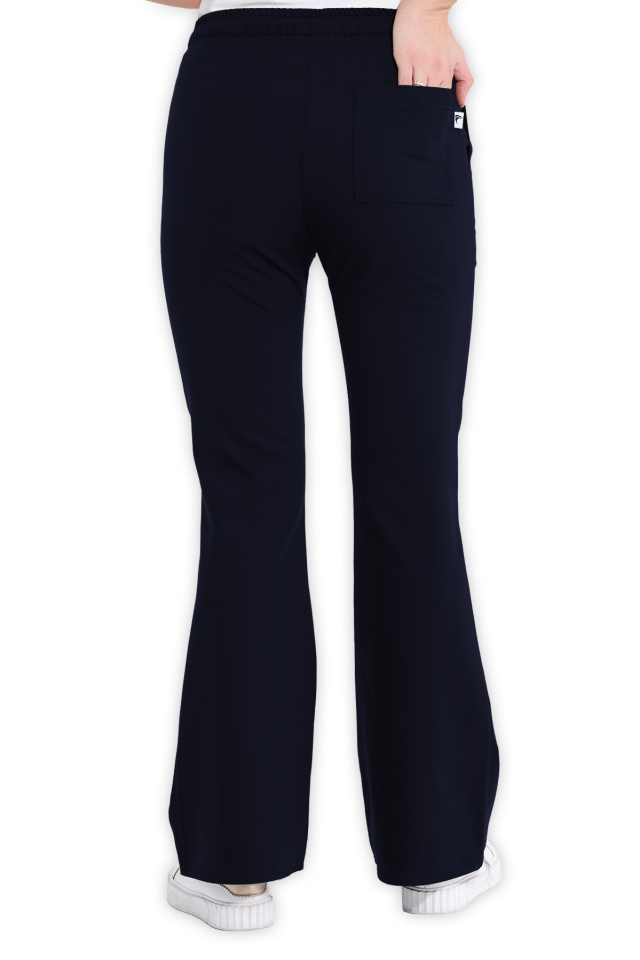 İspanyol Paça Lacivert Scrubs Pantolon