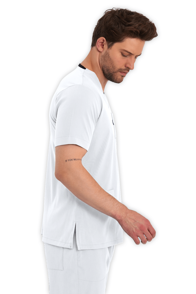 Erkek Beyaz Scrubs Üst