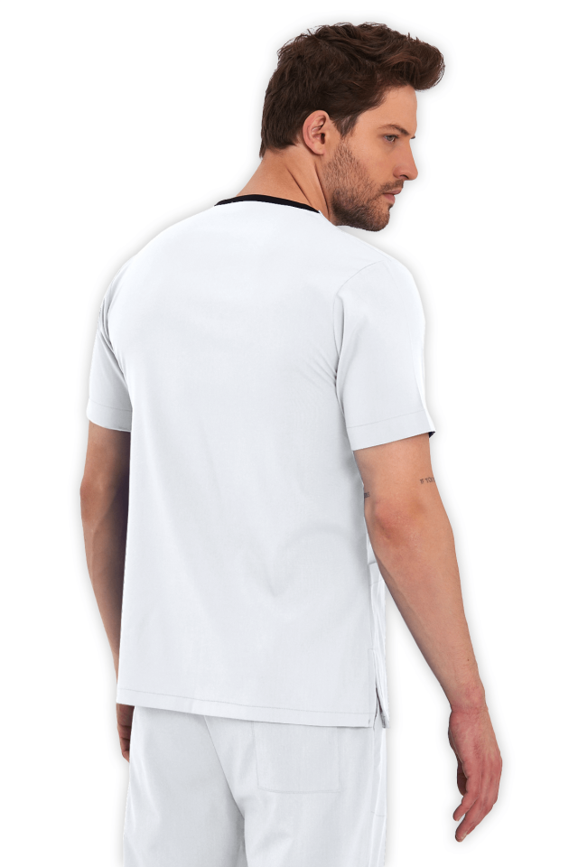 Erkek Beyaz Scrubs Üst