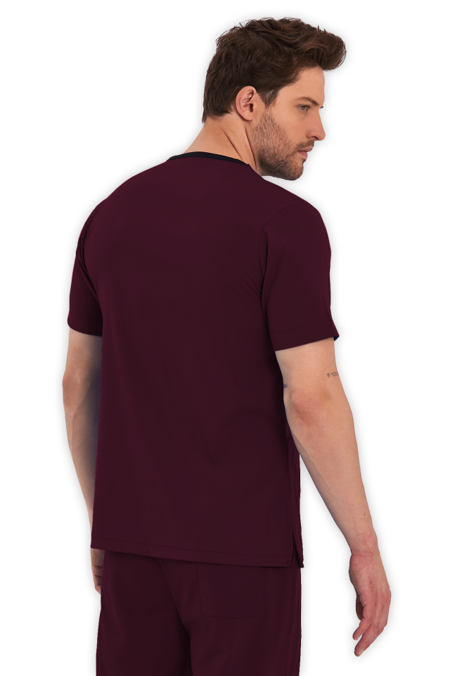 Erkek Bordo Scrubs Üst