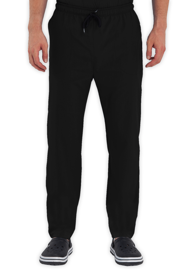 Erkek Siyah Scrubs Pantolon