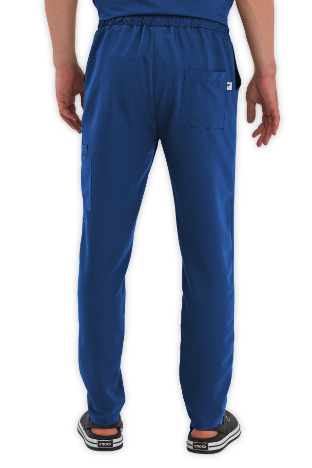 Erkek Petrol Mavisi Kargo Cepli Scrubs Pantolon