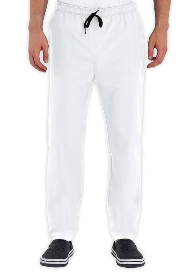 feliplini erkek scrubs pantolon beyaz