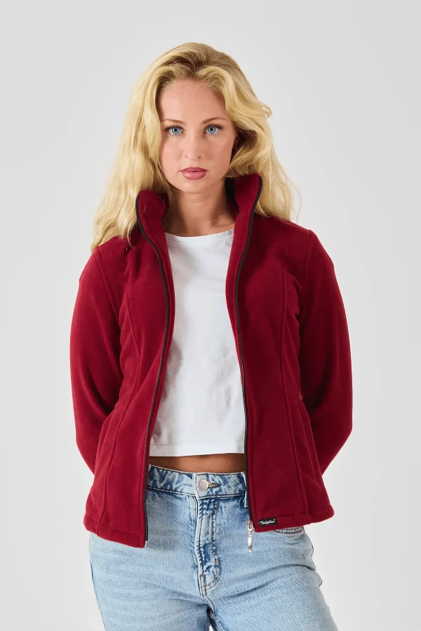 feliplini kadın polar ceket bordo